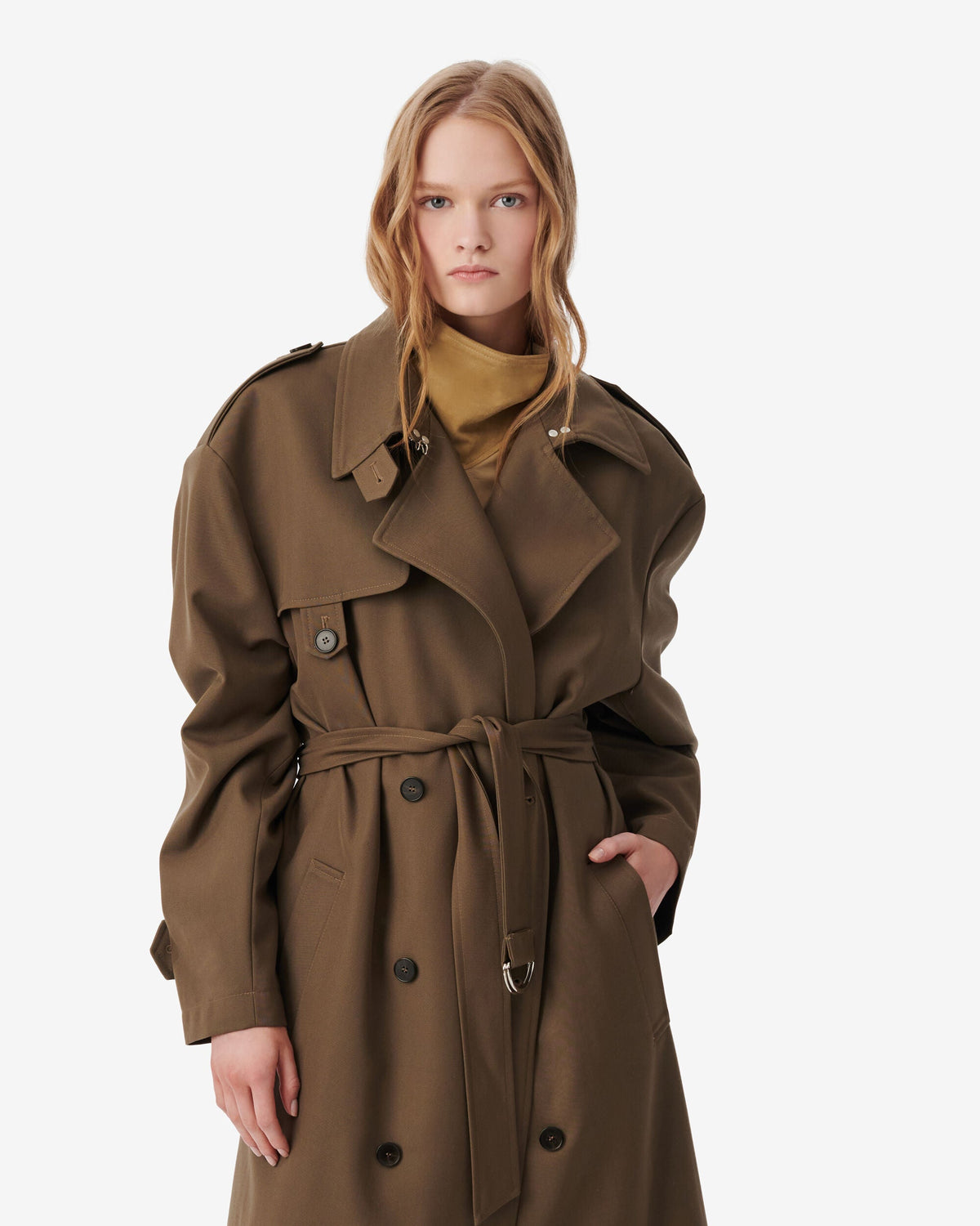 IRO Coat Kalana Trench Coat, Khaki Soho-Boutique