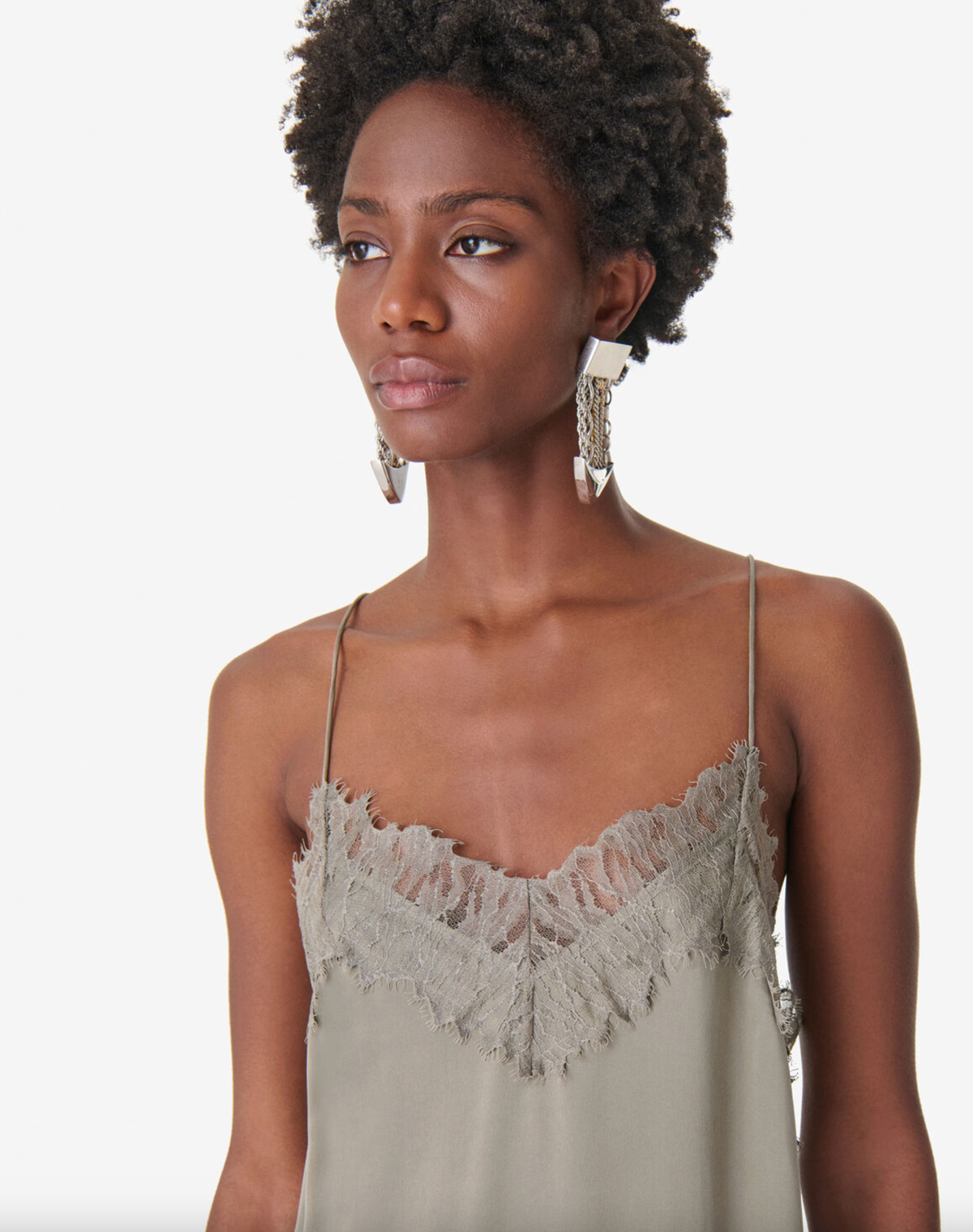 IRO Dress Bailer Long Silk Dress, Olive Green Soho-Boutique
