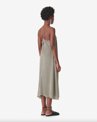 IRO Dress Bailer Long Silk Dress, Olive Green Soho-Boutique