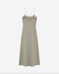 IRO Dress Bailer Long Silk Dress, Olive Green Soho-Boutique