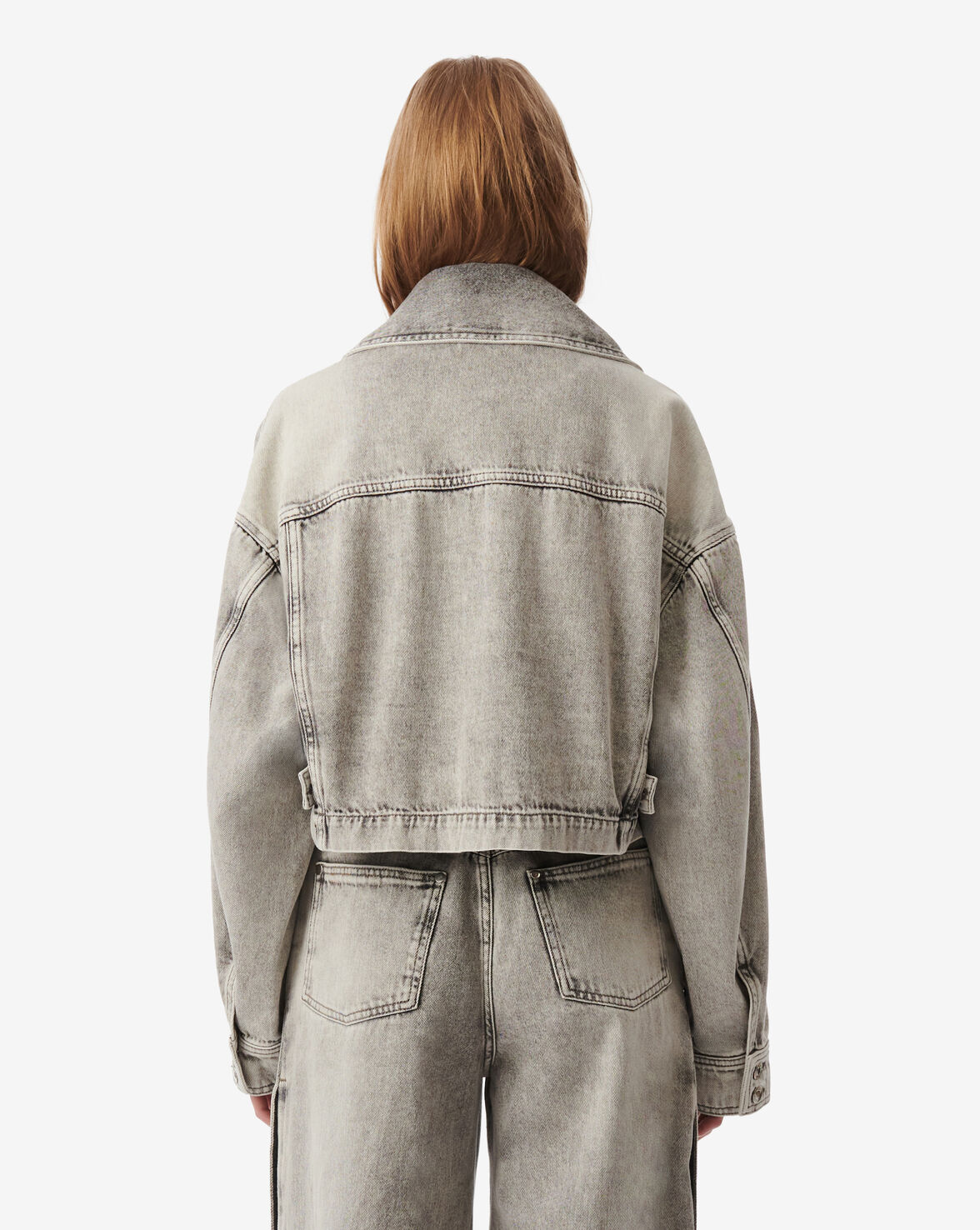 IRO Jacket Alessio Denim Short Jacket, Mixed Grey Soho-Boutique