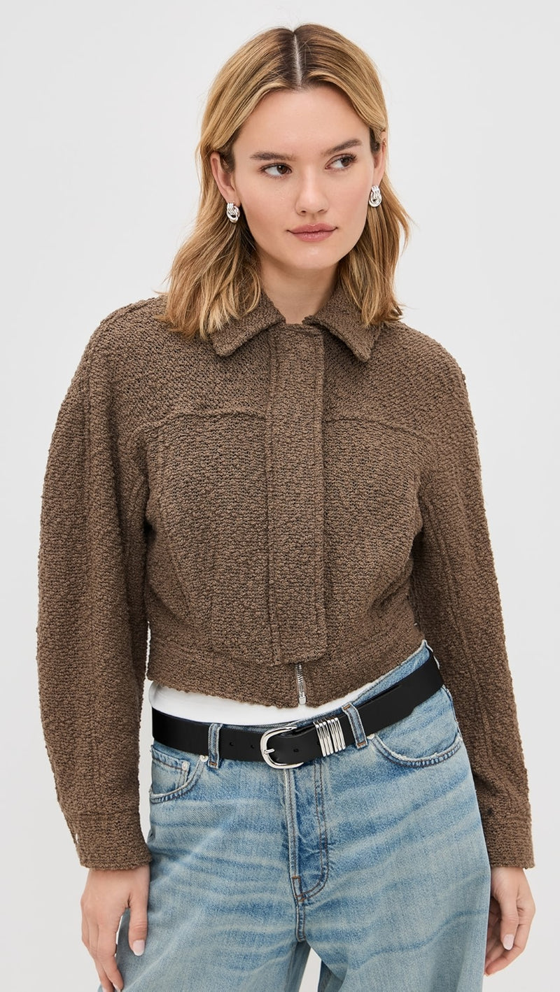 IRO Jacket Siara Short Jacket, Mocha Brown Soho-Boutique