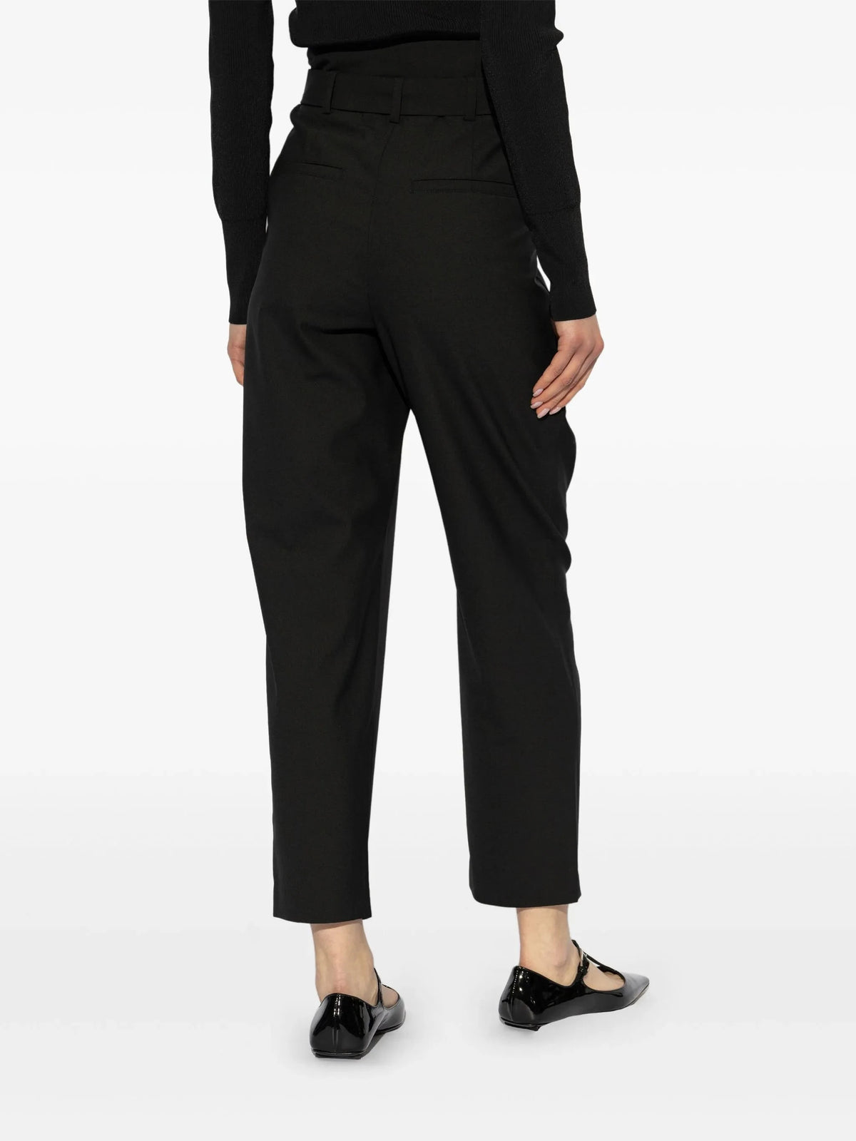 IRO Pant Varina High Waisted Belted Trouser, Black Soho-Boutique