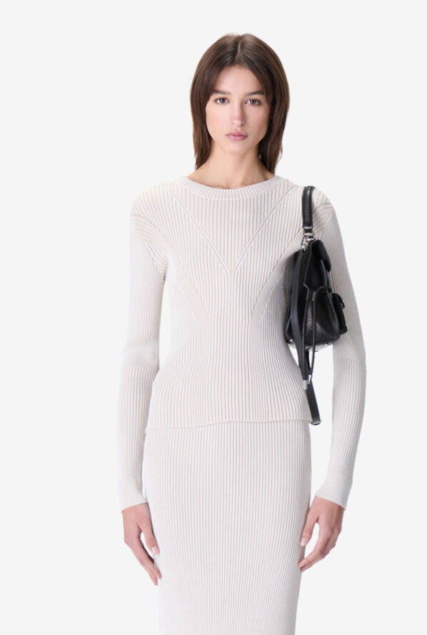 IRO Sweater Cleona Sweater, White/Beige Soho-Boutique