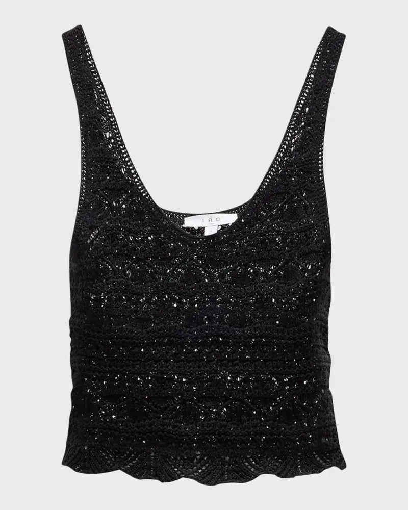 IRO Tank Labelle Knit Tank, Black Soho-Boutique