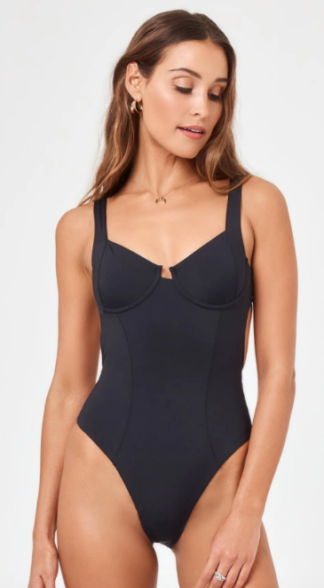 L Space Swim Kendal One Piece Swimsuit, Black Soho-Boutique