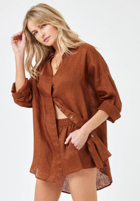 L Space Top Rio Tunic, Coffee Soho-Boutique