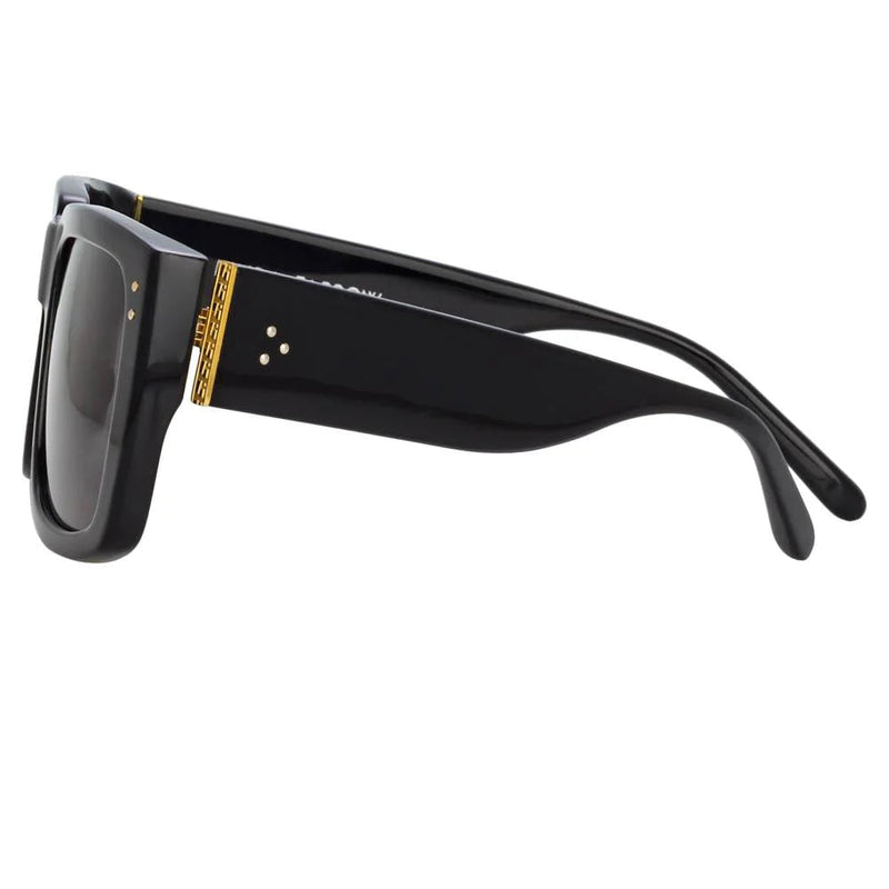 LINDA FARROW Accessory Morrison Sunglasses, Black Gold Soho-Boutique