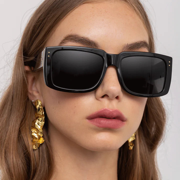 LINDA FARROW Accessory Morrison Sunglasses, Black Gold Soho-Boutique