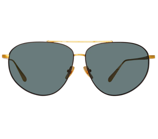 LINDA FARROW Sunglasses Gabriel Oversized Sunglasses, Black Gold Soho-Boutique
