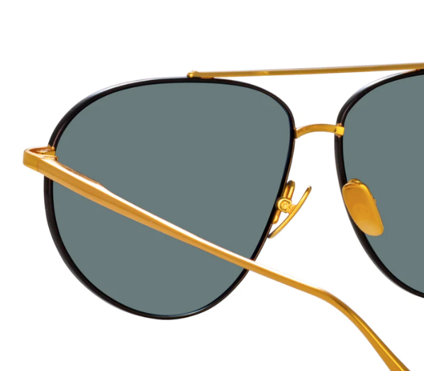 LINDA FARROW Sunglasses Gabriel Oversized Sunglasses, Black Gold Soho-Boutique
