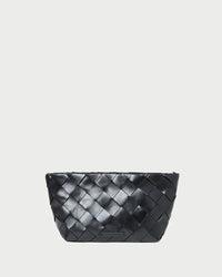 Loeffler Randall Bag Melina Woven Leather Clutch, Black Soho-Boutique