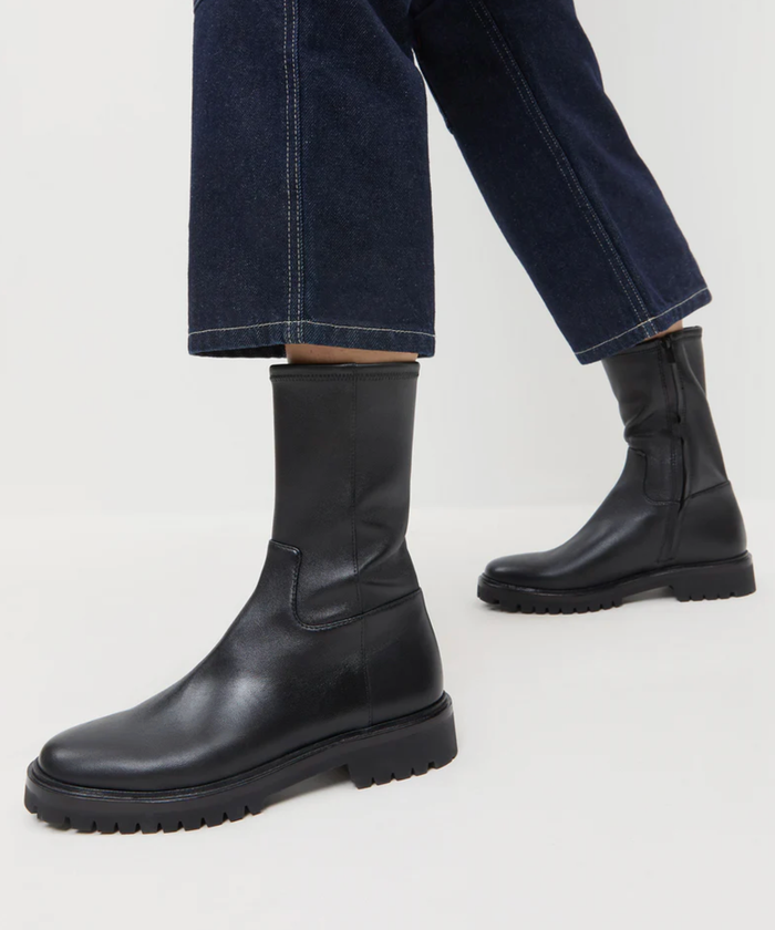 Loeffler Randall Boot Danny Lug Boot, Black Soho-Boutique