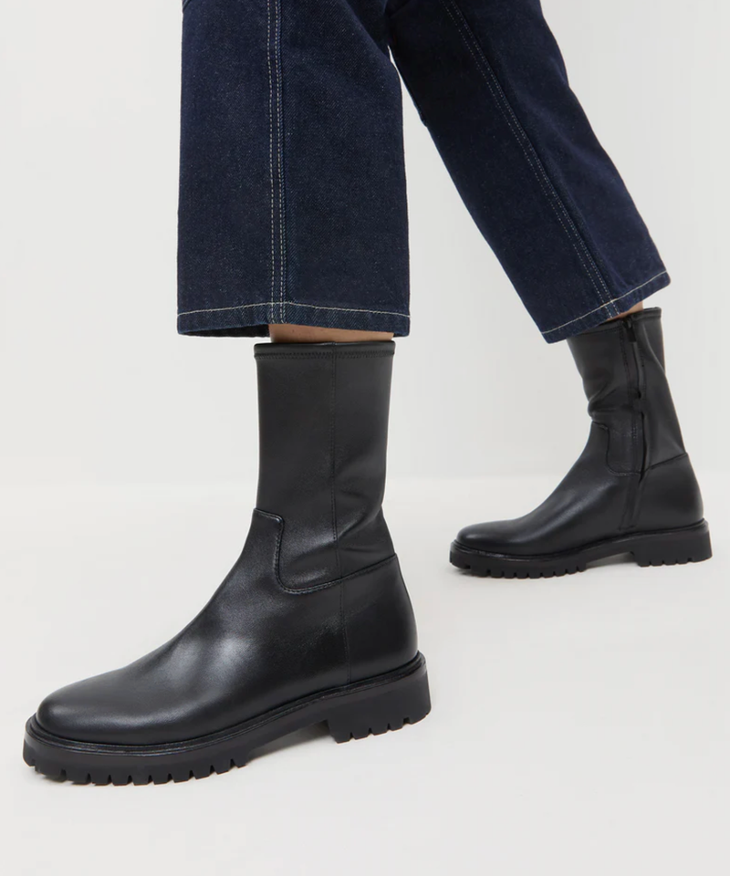 Loeffler Randall Boot Danny Lug Boot, Black Soho-Boutique