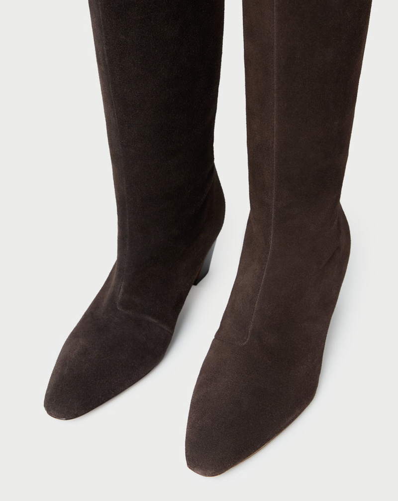 Loeffler Randall Boot Marley Tall Boot, Brown Suede Soho-Boutique