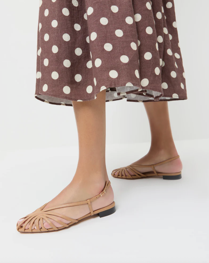 Loeffler Randall Sandals Devon Lattice Sling Back Sandal, Dune Soho-Boutique