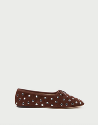 Loeffler Randall Shoe Landon Suede Flat, Espresso Silver Soho-Boutique