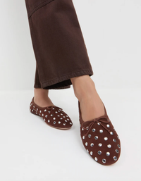 Loeffler Randall Shoe Landon Suede Flat, Espresso Silver Soho-Boutique