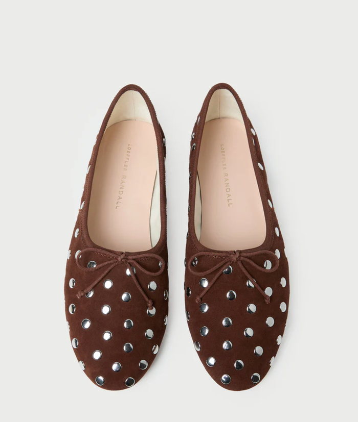 Loeffler Randall Shoe Landon Suede Flat, Espresso Silver Soho-Boutique