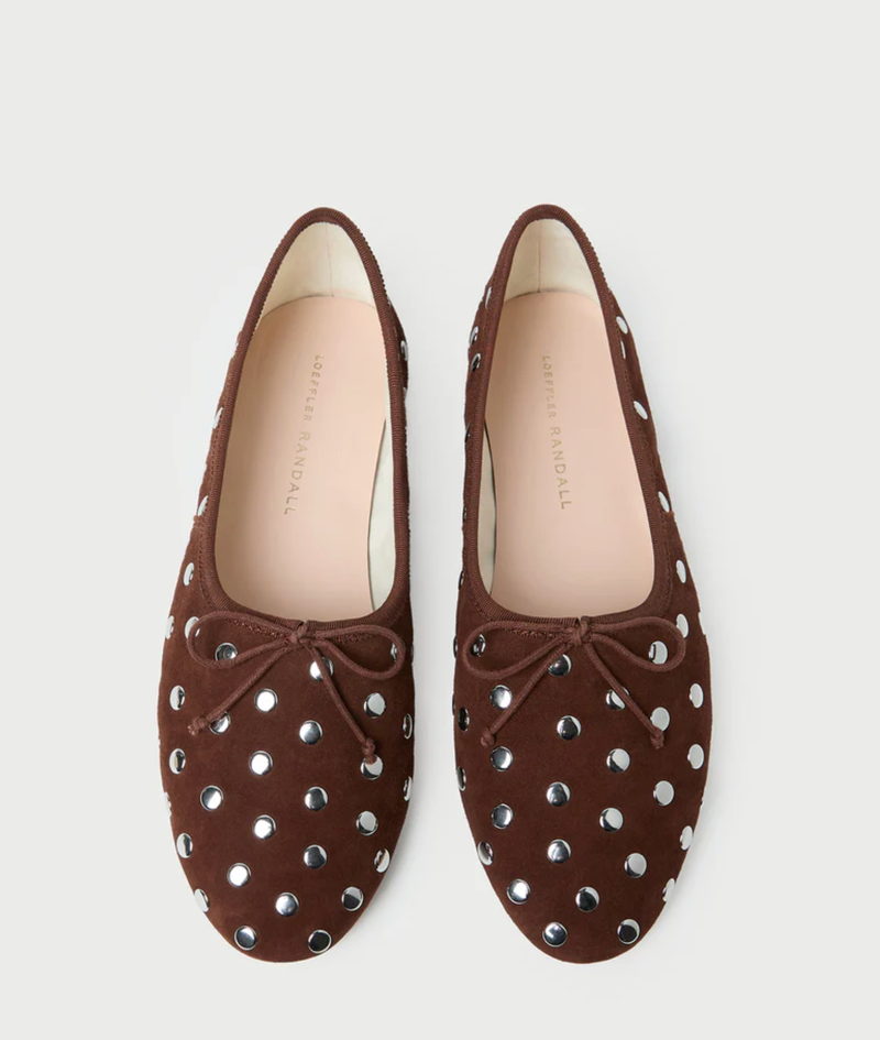 Loeffler Randall Shoe Landon Suede Flat, Espresso Silver Soho-Boutique