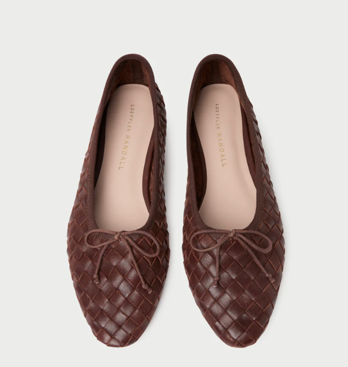 Loeffler Randall Shoe Landry Woven Flat, Chocolate Soho-Boutique