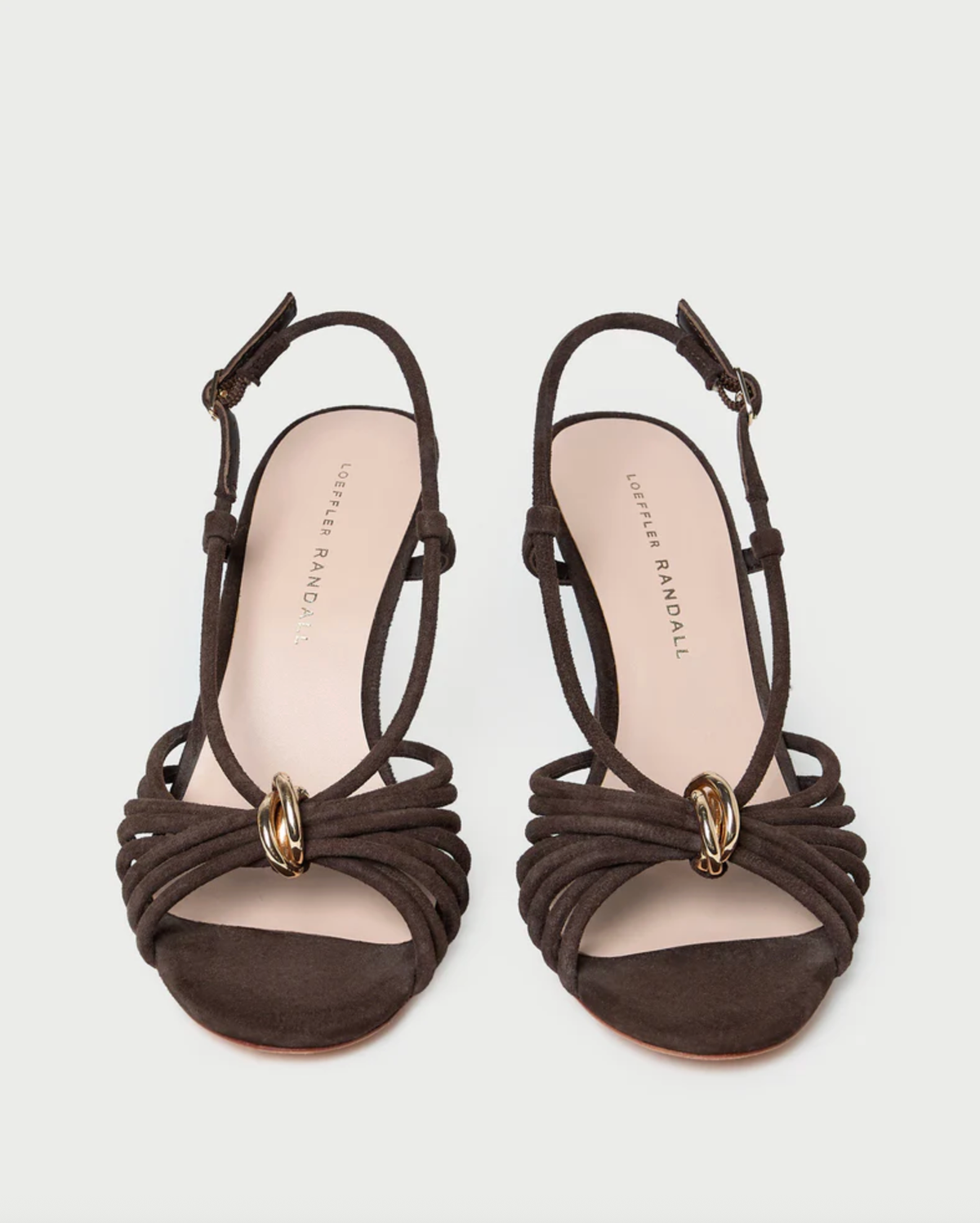 Loeffler Randall Shoe Mareka Strappy Heel W/ Hardware, Brown Suede Soho-Boutique