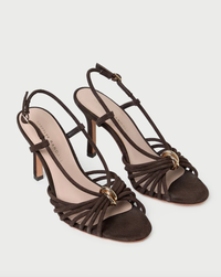 Loeffler Randall Shoe Mareka Strappy Heel W/ Hardware, Brown Suede Soho-Boutique