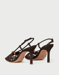 Loeffler Randall Shoe Mareka Strappy Heel W/ Hardware, Brown Suede Soho-Boutique