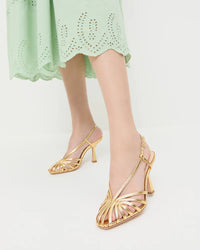 Loeffler Randall Shoes Alexandra Slingback Sandal, Gold Soho-Boutique