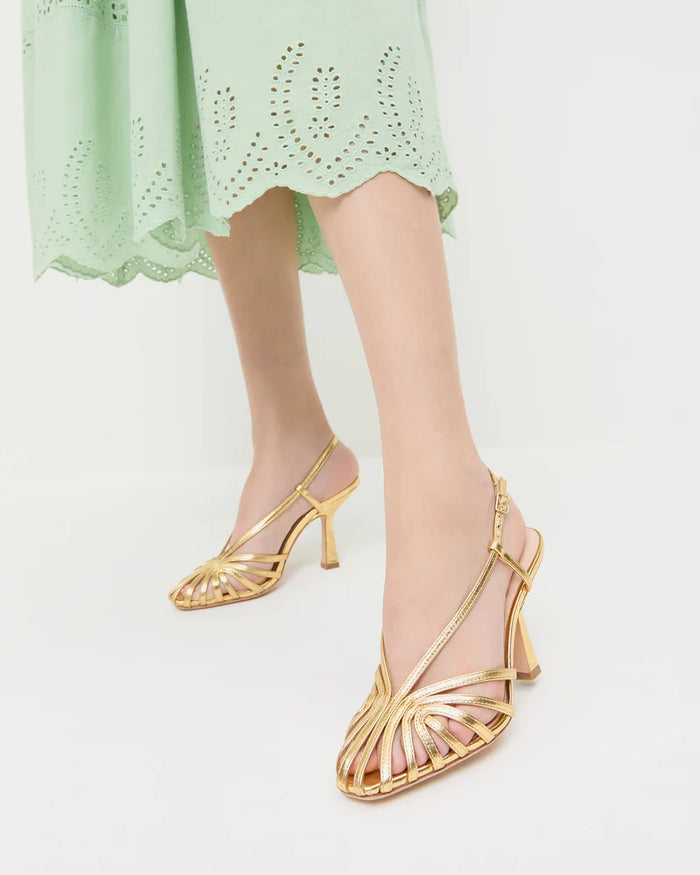 Loeffler Randall Shoes Alexandra Slingback Sandal, Gold Soho-Boutique