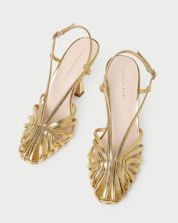 Loeffler Randall Shoes Alexandra Slingback Sandal, Gold Soho-Boutique