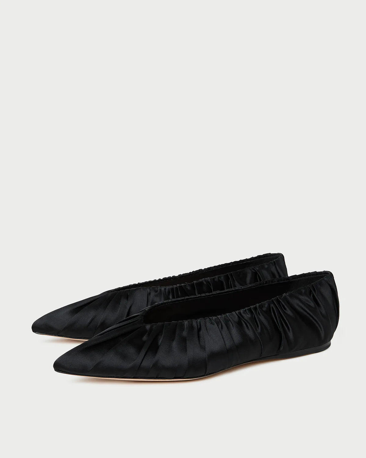 Loeffler Randall Shoes Lane Satin Smocked Ballet Flat, Black Soho-Boutique