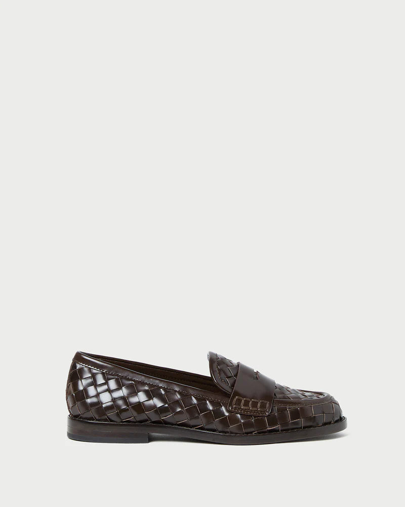 Loeffler Randall Shoes Rachel Woven Leather Loafer, Espresso Soho-Boutique
