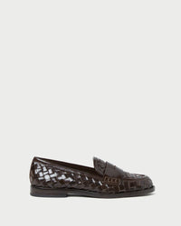 Loeffler Randall Shoes Rachel Woven Leather Loafer, Espresso Soho-Boutique