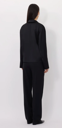Loulou De Saison Blouse Persia Satin Blouse, Black Soho-Boutique