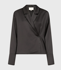 Loulou De Saison Blouse Persia Satin Blouse, Black Soho-Boutique