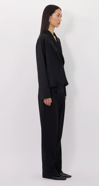 Loulou De Saison Blouse Persia Satin Blouse, Black Soho-Boutique