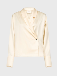 Loulou De Saison Blouse Persia Satin Blouse, Ivory Soho-Boutique