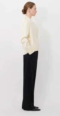 Loulou De Saison Blouse Persia Satin Blouse, Ivory Soho-Boutique