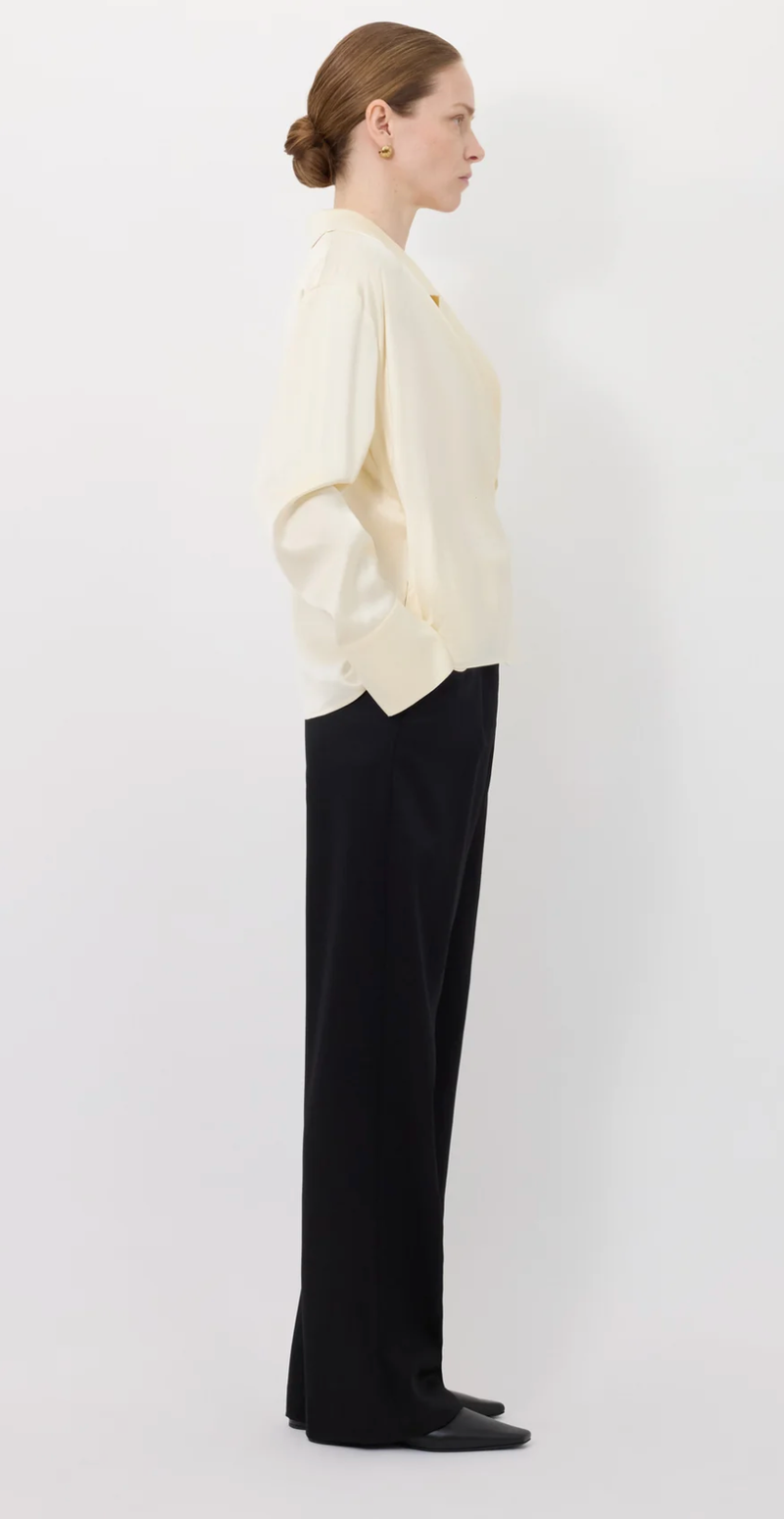 Loulou De Saison Blouse Persia Satin Blouse, Ivory Soho-Boutique