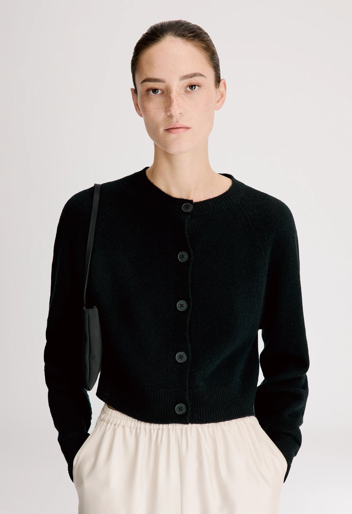 Loulou De Saison Cardigan Heike Cashmere Cardigan, Black Soho-Boutique