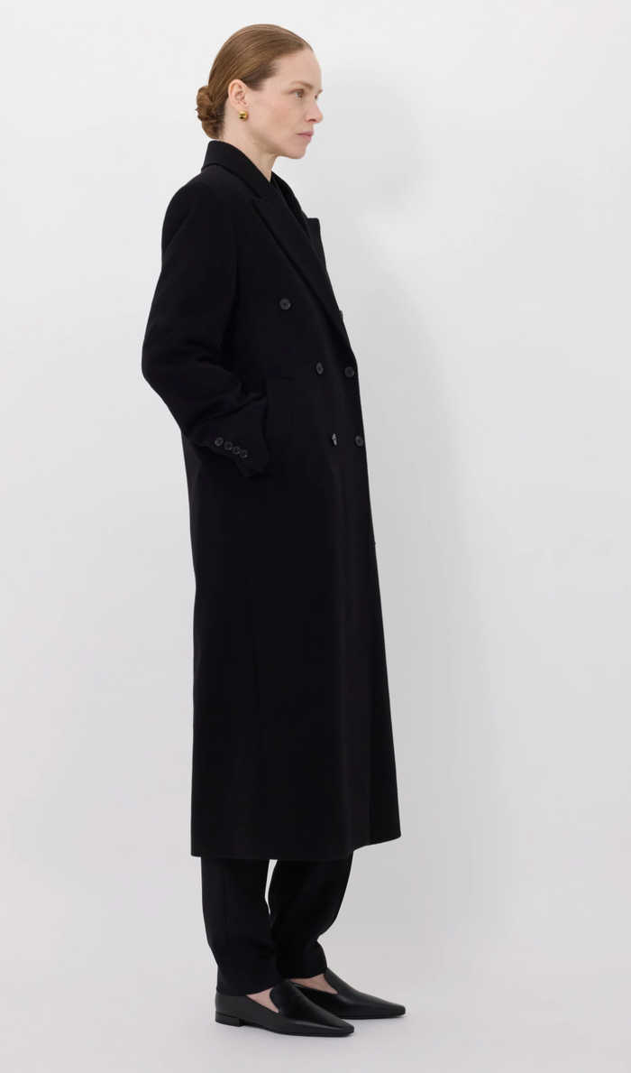 Loulou De Saison Coat Rosco Double Breasted Coat, Black Soho-Boutique