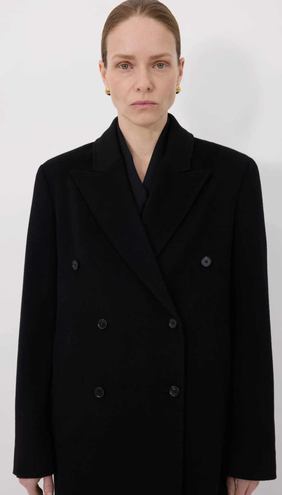 Loulou De Saison Coat Rosco Double Breasted Coat, Black Soho-Boutique