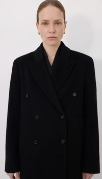 Loulou De Saison Coat Rosco Double Breasted Coat, Black Soho-Boutique
