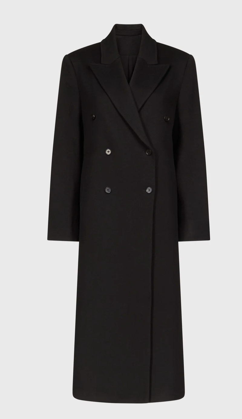 Loulou De Saison Coat Rosco Double Breasted Coat, Black Soho-Boutique