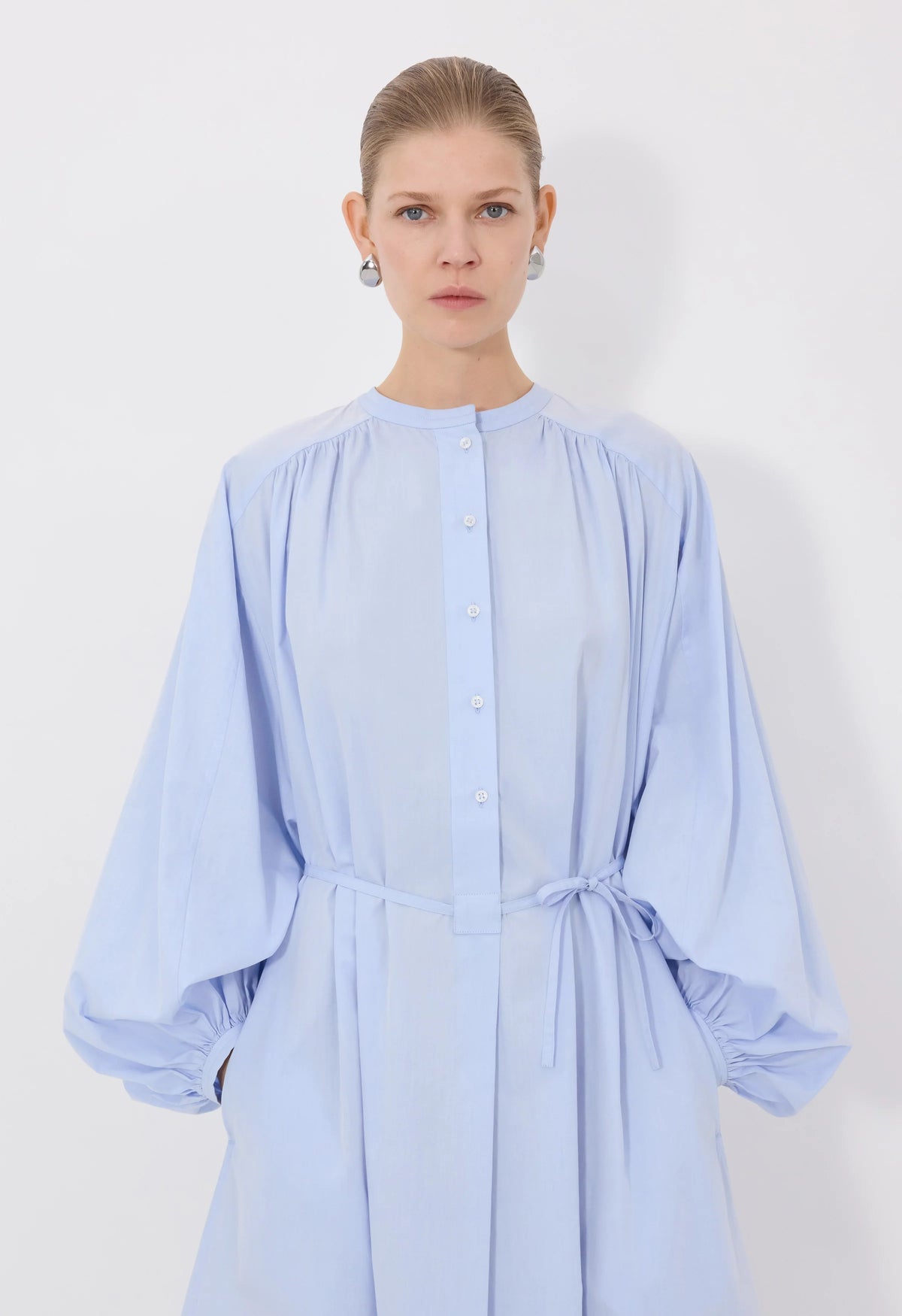 Loulou De Saison Dress Vitti Cotton Poplin Dress, Storm Soho-Boutique