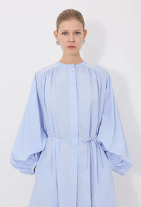 Loulou De Saison Dress Vitti Cotton Poplin Dress, Storm Soho-Boutique