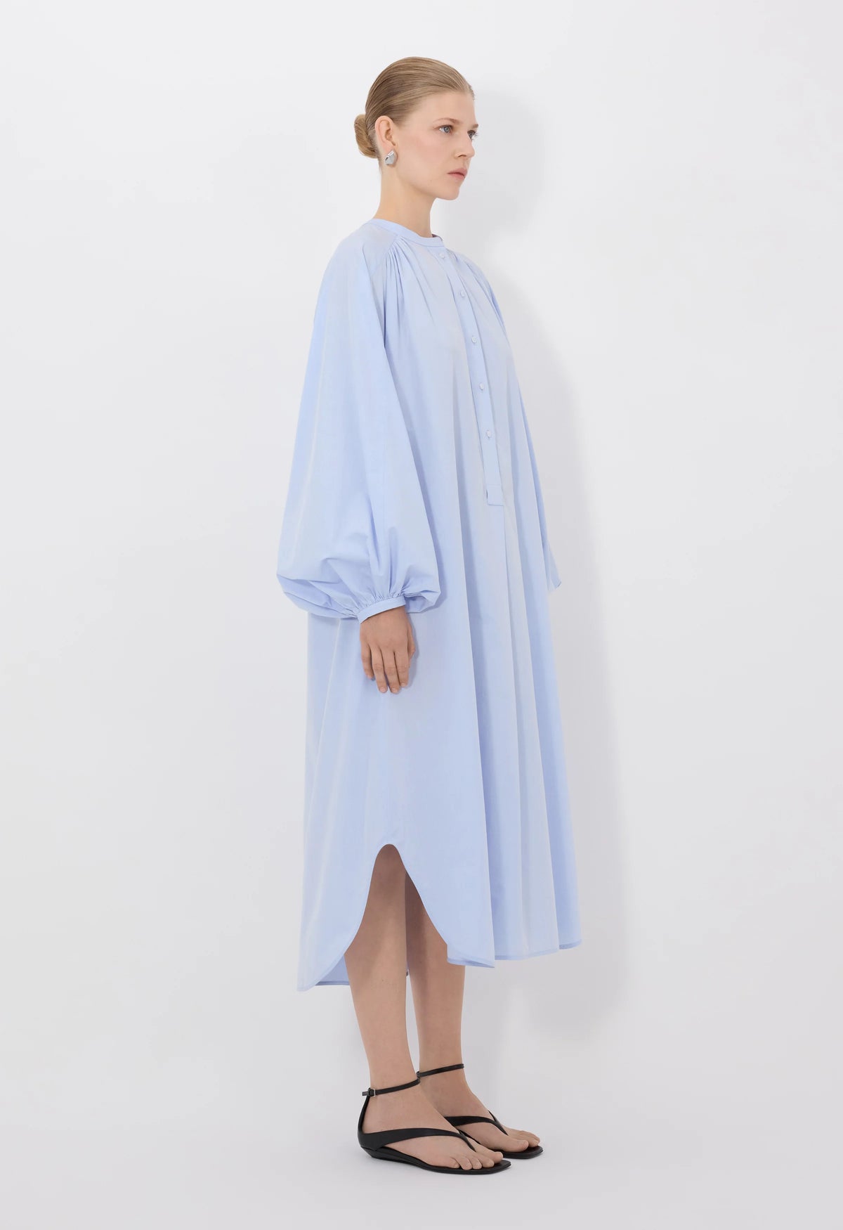Loulou De Saison Dress Vitti Cotton Poplin Dress, Storm Soho-Boutique