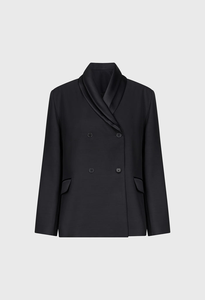 Loulou De Saison Jacket Jiha Shawl Collar Jacket, Black Soho-Boutique