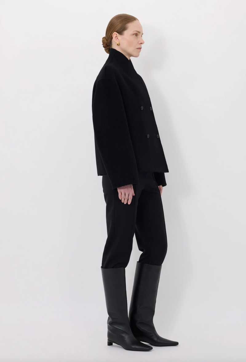 Loulou De Saison Jacket Meyer Double Breasted Coat, Black Soho-Boutique